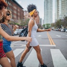 Multi-ethnic group of women, walking on the city street, having fun together.
1194472380
Multi-ethnic group of women, walking on the city street in Buenos Aires, having fun together.